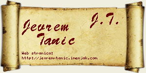 Jevrem Tanić vizit kartica